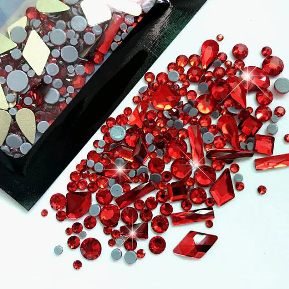 Y2K Glass Rhinestone Nail Set