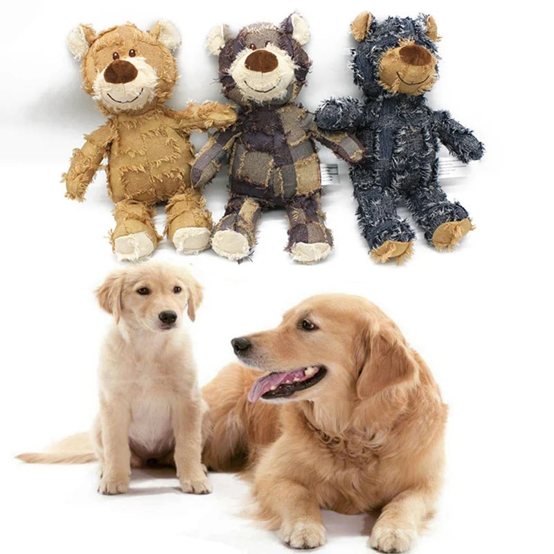 Squeaky Bear Plush Dog Toy